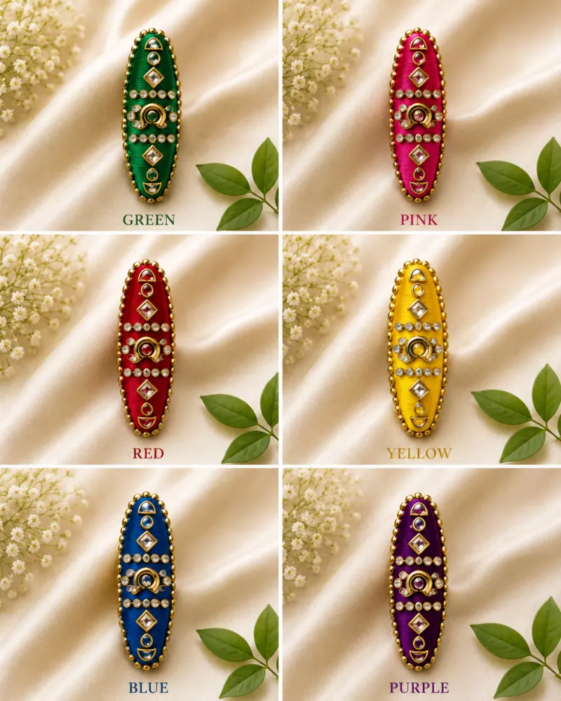 Thread saree pin color collection.
